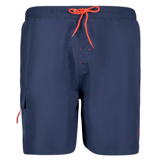 Adamo blaue badehose für herren mit elastischem Bund und roter Kordel zum Binden