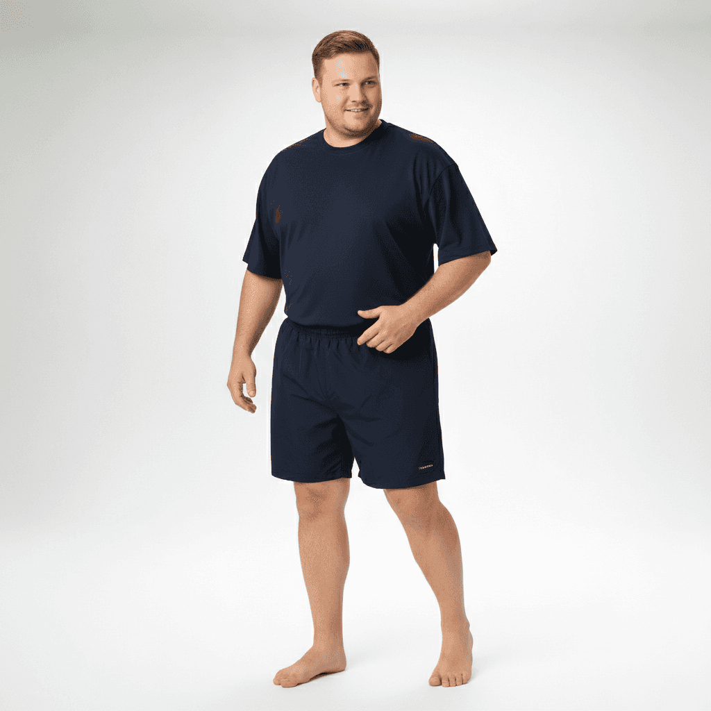 BigTiger Badehose für Herren in dunkelblau, sportlicher Stil mit elastischem Bund
