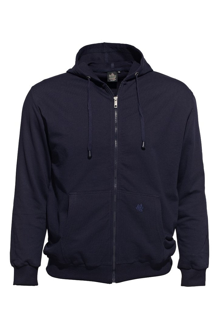 Dunkelblaue Kapuzenjacke Herren von Ahorn Sport mit Reißverschluss und Kängurutaschen