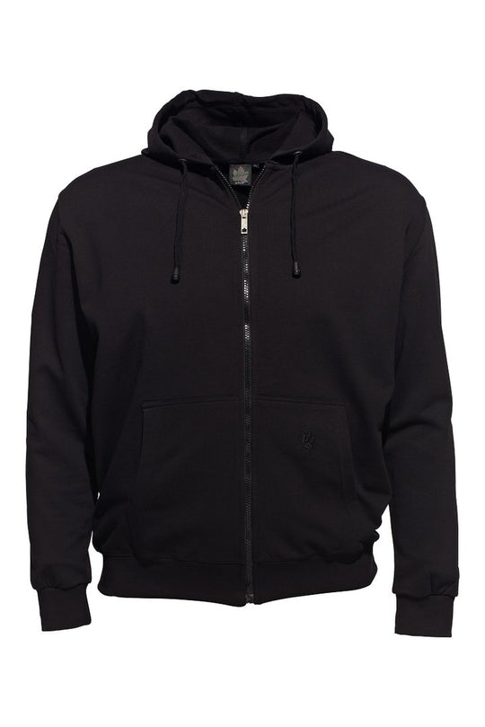 Schwarze Kapuzenjacke Herren von Ahorn Sport mit durchgehendem Reißverschluss und Kängurutaschen