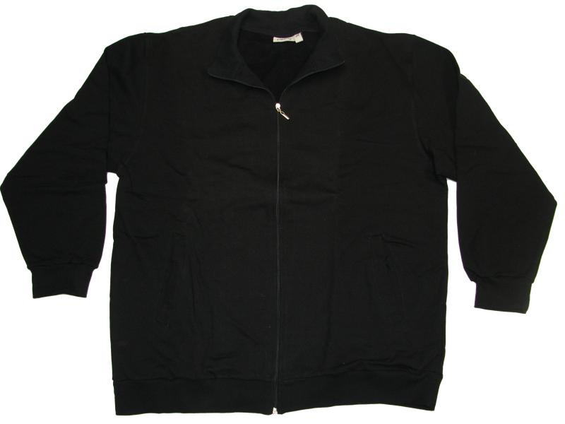 Schwarze sweatjacke herren mit Reißverschluss und Bündchen an Ärmeln und Saum von BigTiger