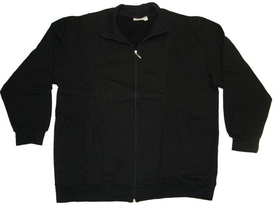 Schwarze sweatjacke herren mit Reißverschluss und Bündchen an Ärmeln und Saum von BigTiger