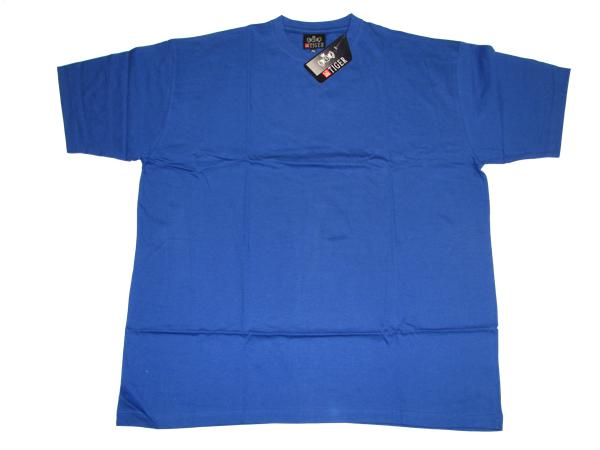 Blaues Basic T-Shirt von BigTiger mit Rundhalsausschnitt aus weichem Baumwollmaterial