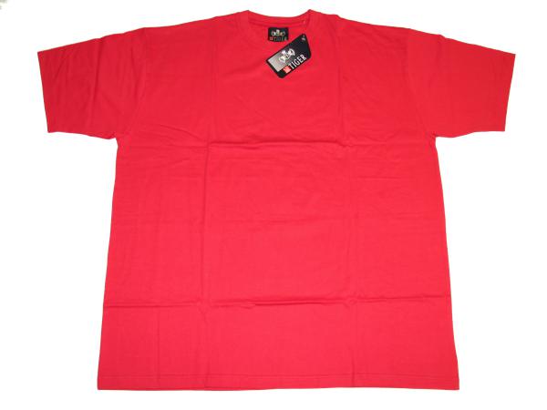 BigTiger rotes basic t-shirt aus Baumwolle in großer Größe mit Rundhalsausschnitt