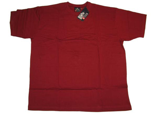 Basic t shirt in rot von BigTiger, kurzärmeliges schlichtes Herren T-Shirt aus Baumwolle