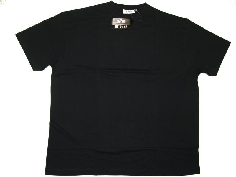 Schwarzes Basic T Shirt von BigTiger aus Baumwolle in klassischem Schnitt und Rundhalsausschnitt