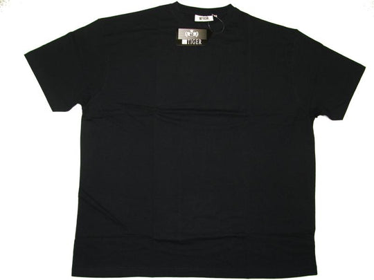 Schwarzes Basic T Shirt von BigTiger aus Baumwolle in klassischem Schnitt und Rundhalsausschnitt