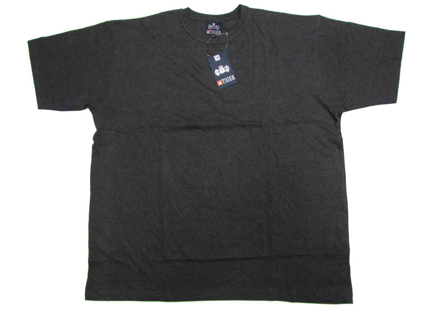 Schwarzes Basic T Shirt von BigTiger mit Kurzarm und rundem Ausschnitt für den Alltag