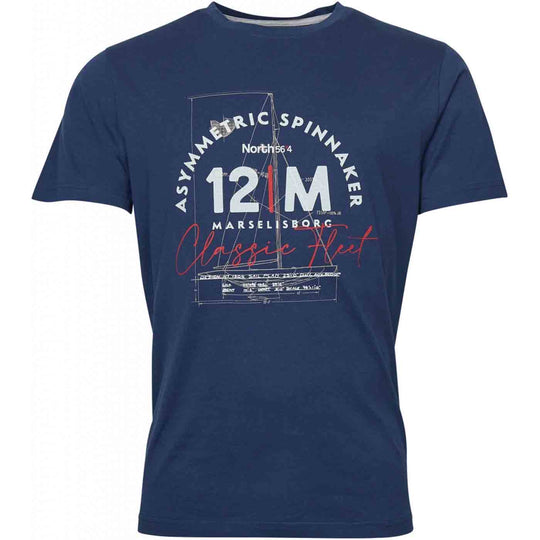 Bedrucktes T-Shirt Herren von Allsize in Dunkelblau mit maritimem Segelboot-Design