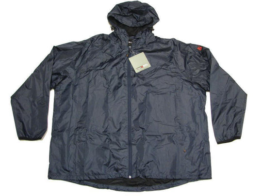 BigTiger dunkelblaue regenjacke herren mit Kapuze und Reißverschluss für Schutz bei schlechtem Wetter