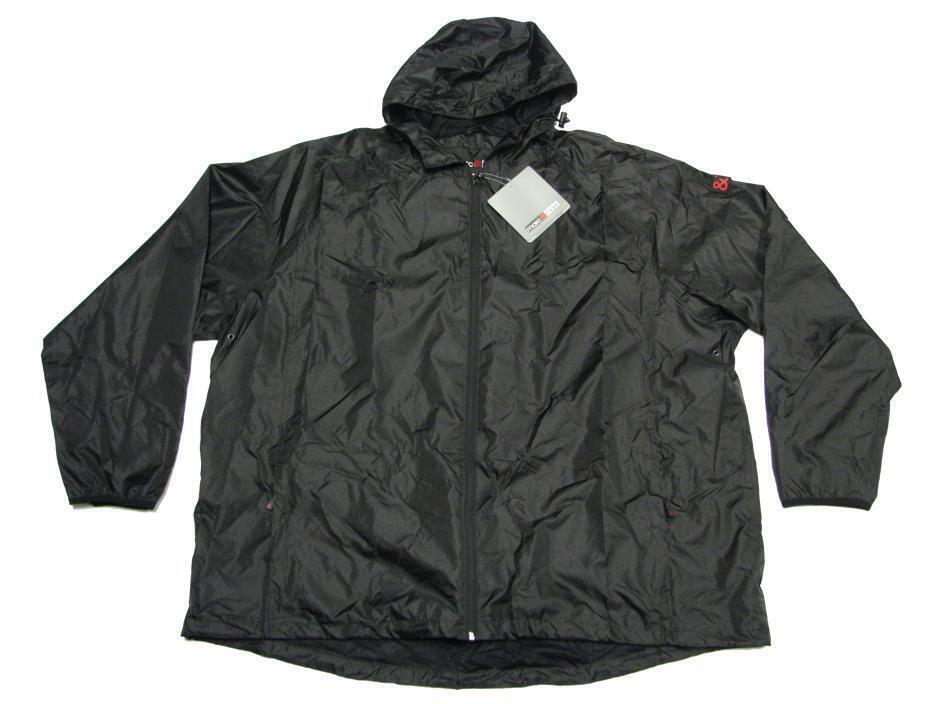 BigTiger schwarze regenjacke herren mit Kapuze und Reißverschluss für nasse Tage