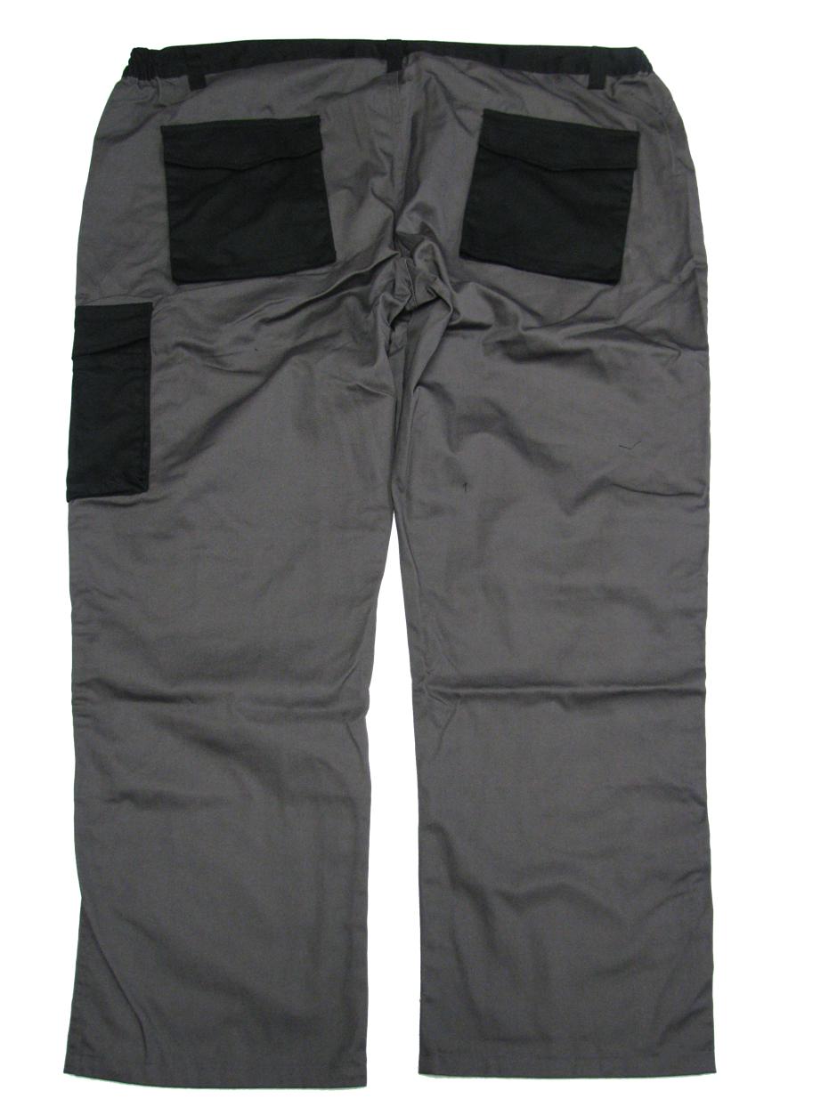 Arbeitshose Berufshose in Übergröße von BigTiger graue Arbeitshose mit schwarzen Taschen hinten