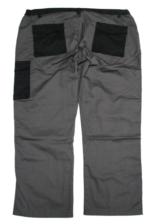 Arbeitshose Berufshose in Übergröße von BigTiger graue Arbeitshose mit schwarzen Taschen hinten