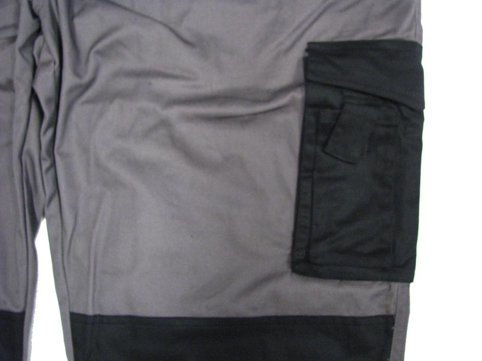 Arbeitshose Berufshose in Übergröße von BigTiger in grauer Farbe mit schwarzer Tasche