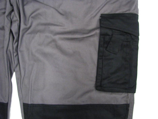 Arbeitshose Berufshose in Übergröße von BigTiger in grauer Farbe mit schwarzer Tasche