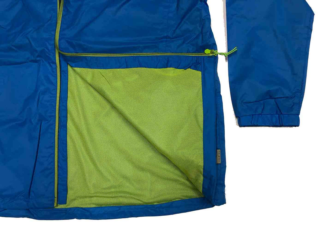 BlueWave regenjacke herren in Blau mit grünem Innenfutter und wasserabweisendem Material