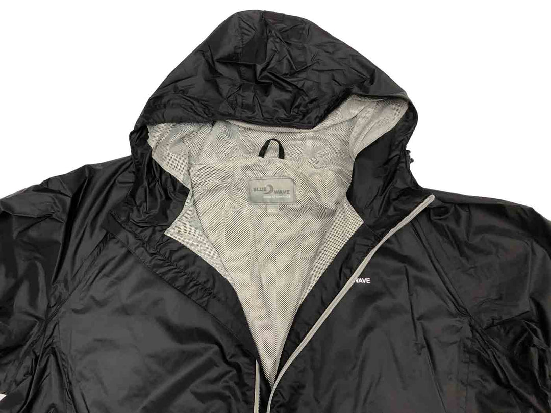 BlueWave schwarze regenjacke herren mit Kapuze und leichtem Innenfutter für optimalen Wetterschutz