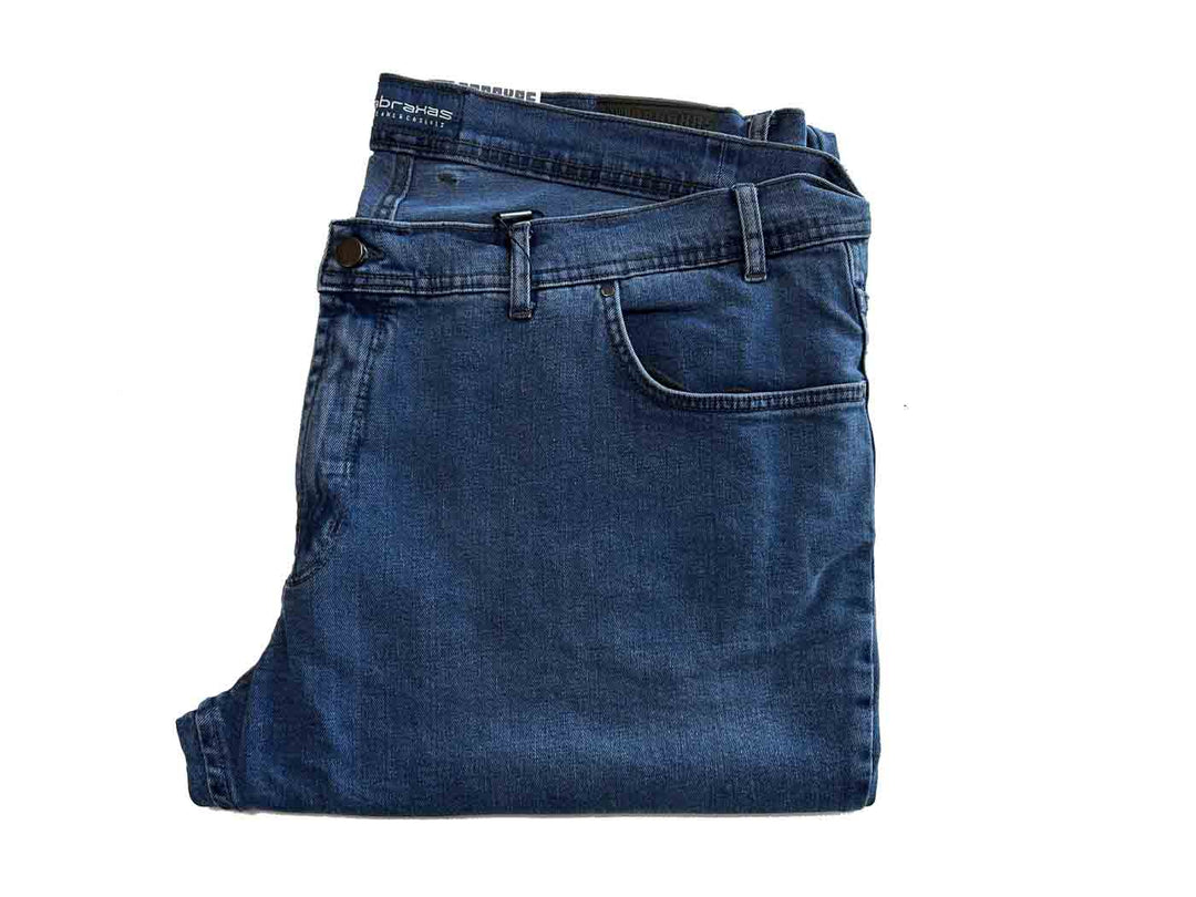 Basic Jeans Hose für Herren von BigTiger in klassischem Blau gefaltet jeans herren