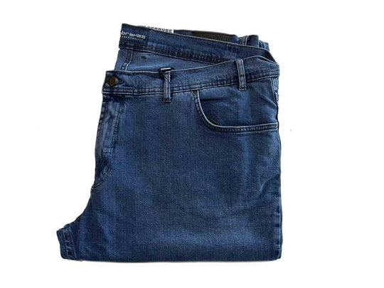 Basic Jeans Hose für Herren von BigTiger in klassischem Blau gefaltet jeans herren
