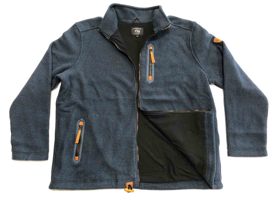 Brigg fleecejacke damen in Dunkelblau mit Reißverschlusstaschen und Stehkragen aus weichem Fleece