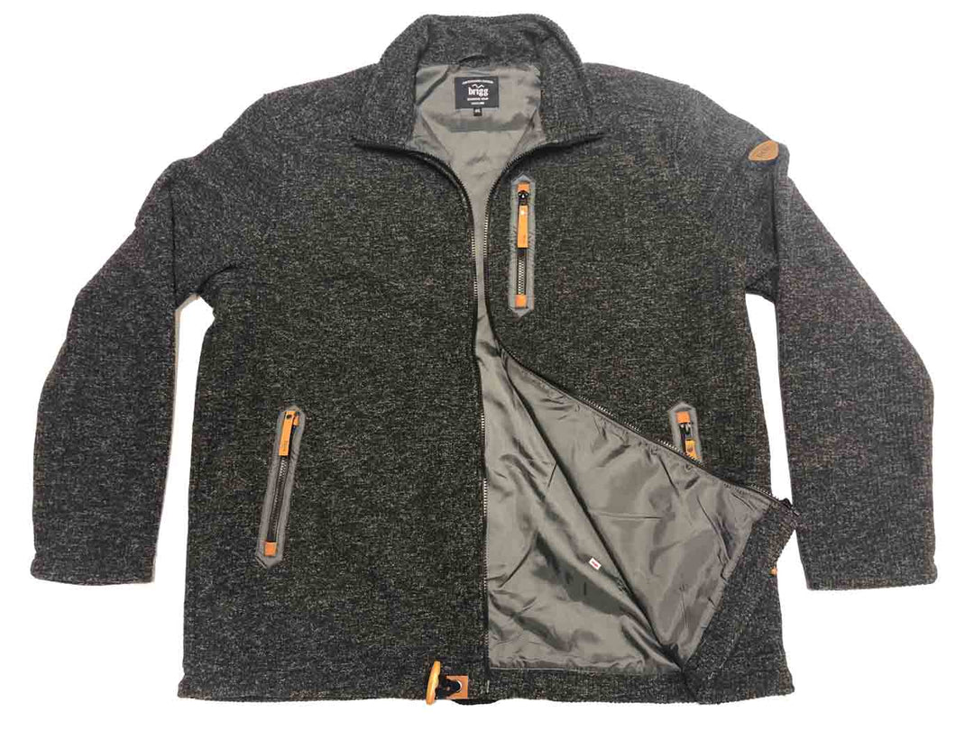 Brigg Fleecejacke Damen in dunkelgrau mit Reißverschlusstaschen und weichem Innenfutter