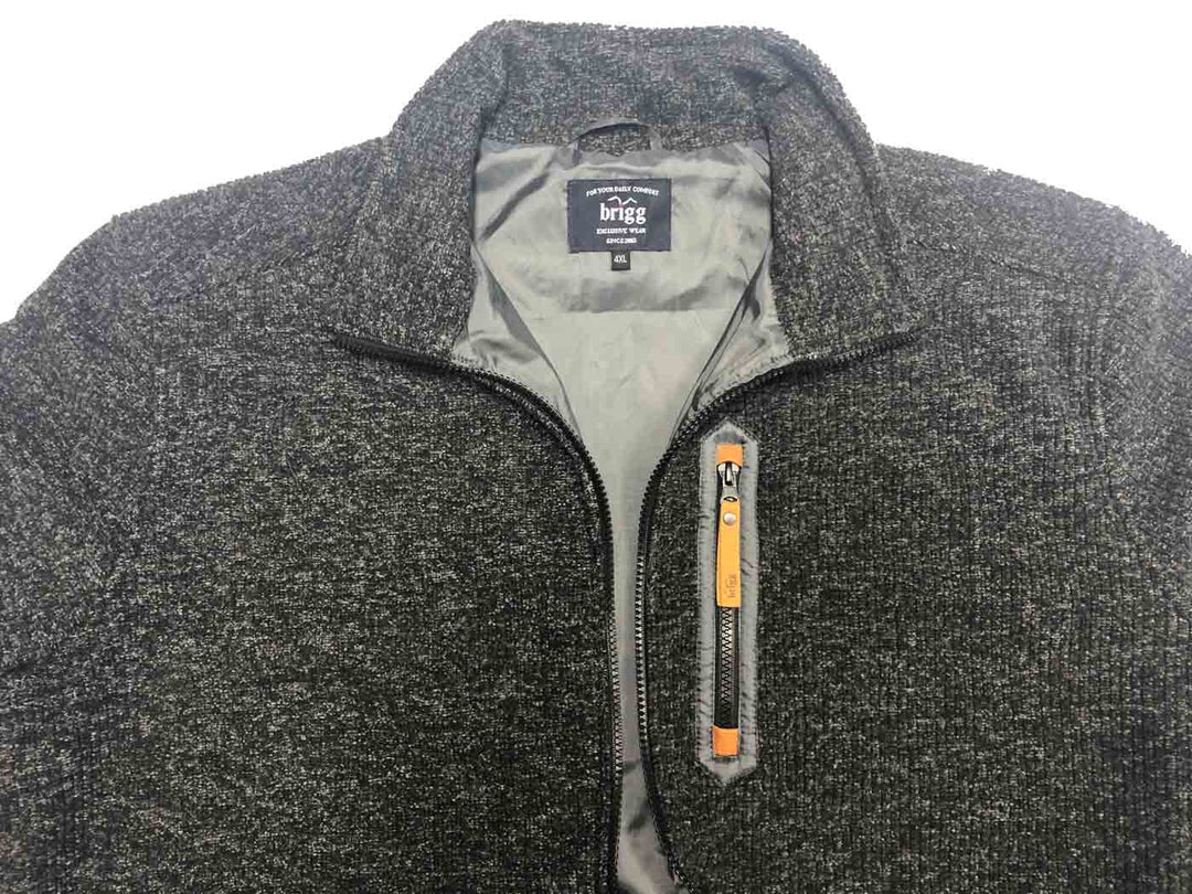 Brigg Fleecejacke Damen in dunkelgrau mit Reißverschlusstasche und Stehkragen für kalte Tage