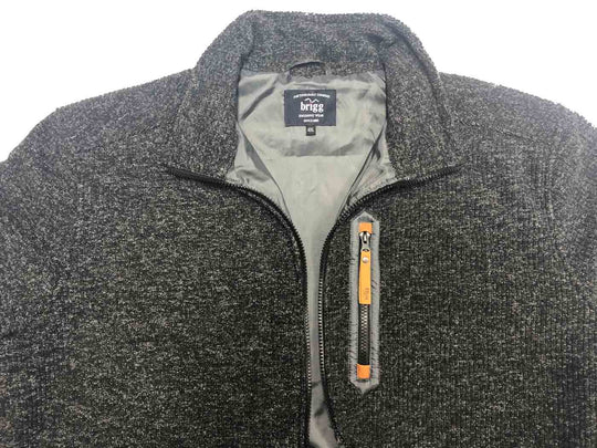 Brigg Fleecejacke Damen in dunkelgrau mit Reißverschlusstasche und Stehkragen für kalte Tage