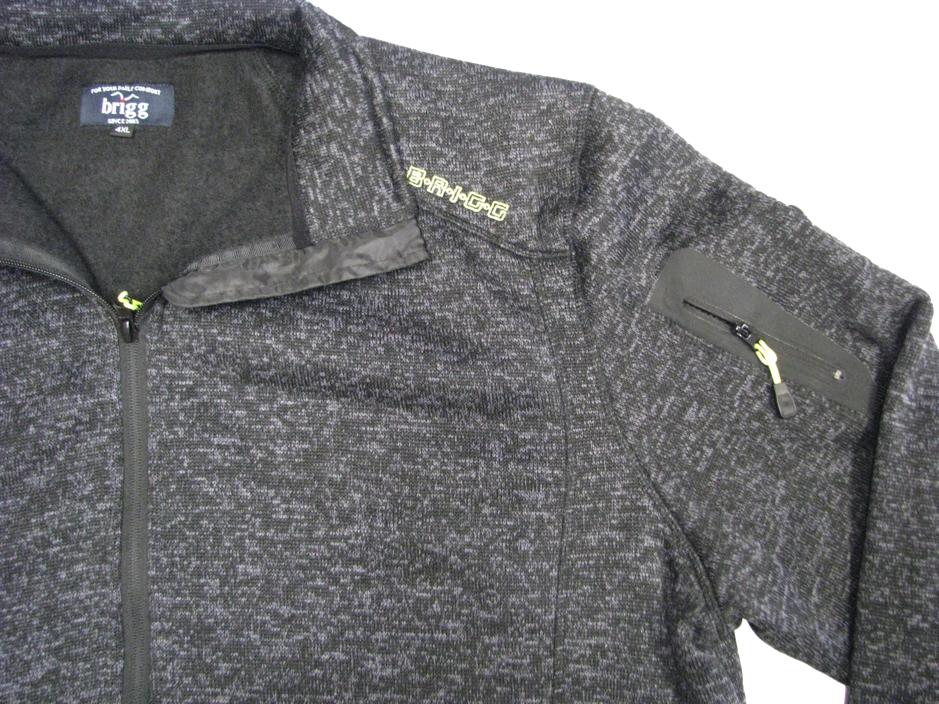 Brigg graue fleecejacke herren mit Reißverschluss und Ärmel-Tasche für komfortablen Schutz