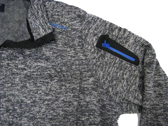 Brigg graue fleecejacke herren mit blauem Reißverschluss und meliertem Muster
