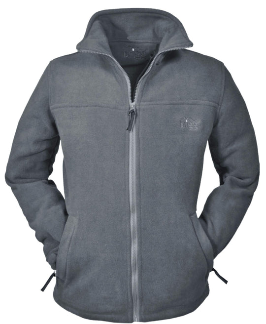 Brigg graue fleecejacke herren mit durchgehendem Reißverschluss und zwei Taschen