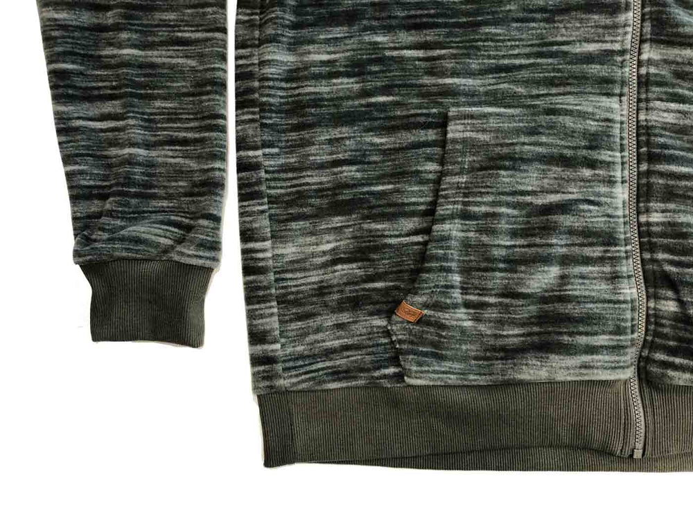 Brigg Fleecejacke Herren in grauem Melange Design mit Reißverschluss und Bundbündchen