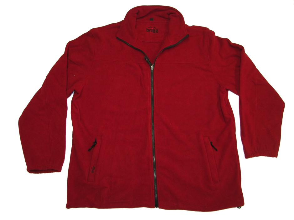 Rote Brigg Fleecejacke Herren mit Reißverschluss und zwei seitlichen Taschen für kalte Tage