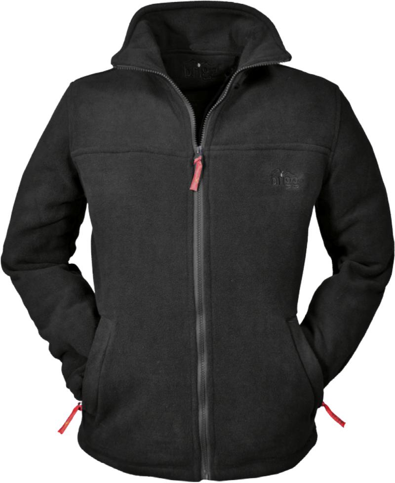 Brigg schwarze Fleecejacke Herren mit Reißverschluss und Stehkragen für kalte Tage