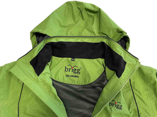 Grüne Brigg Herren Regenjacke mit Kapuze und atmungsaktivem Innenfutter für optimalen Wetterschutz