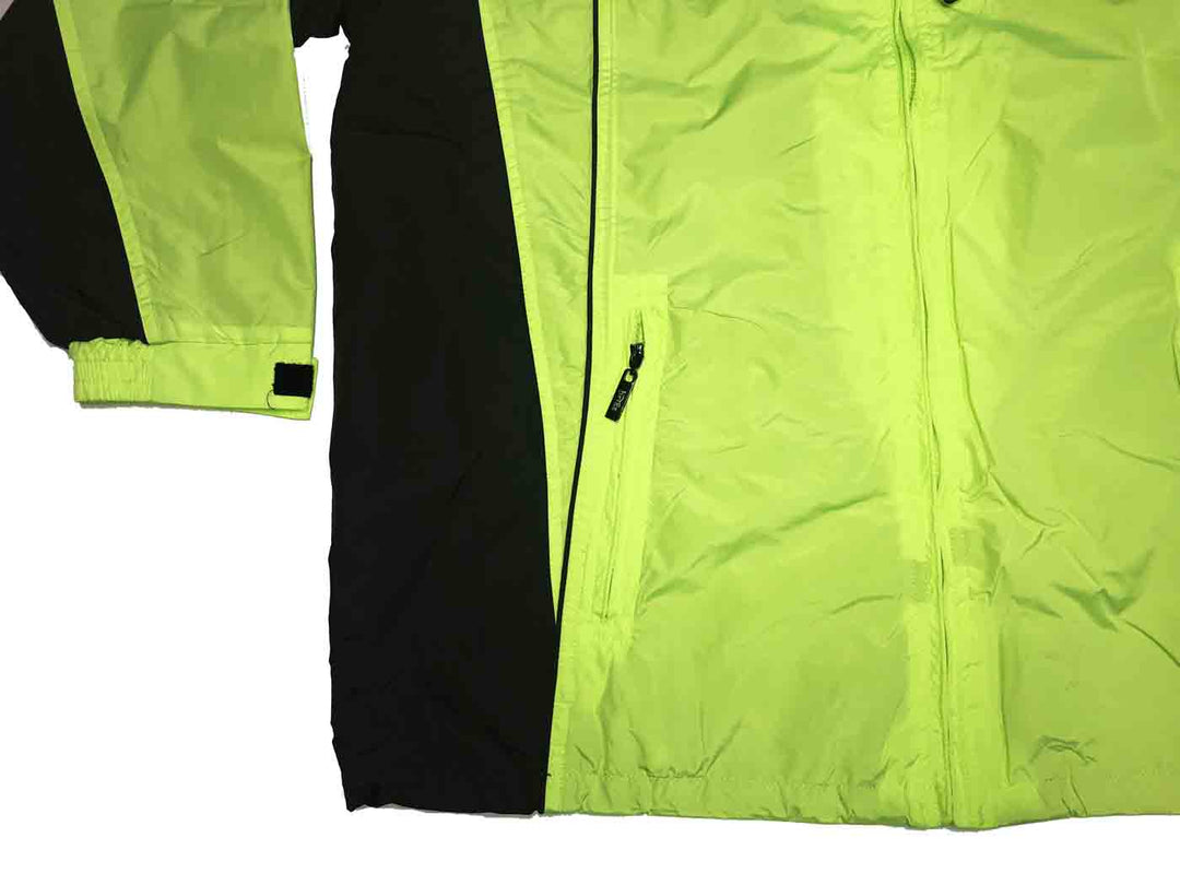 Grüne und schwarze Brigg herren regenjacke mit Reißverschluss und verstellbarem Ärmelbund