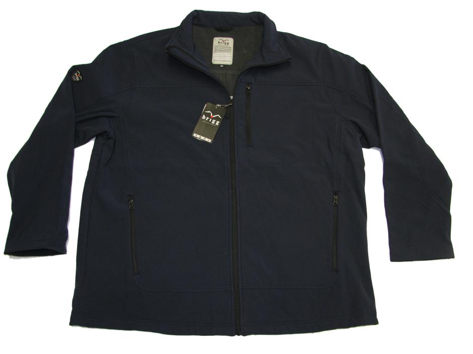 Brigg softshell jacke herren in dunkelblau mit Reißverschlusstaschen und Stehkragen
