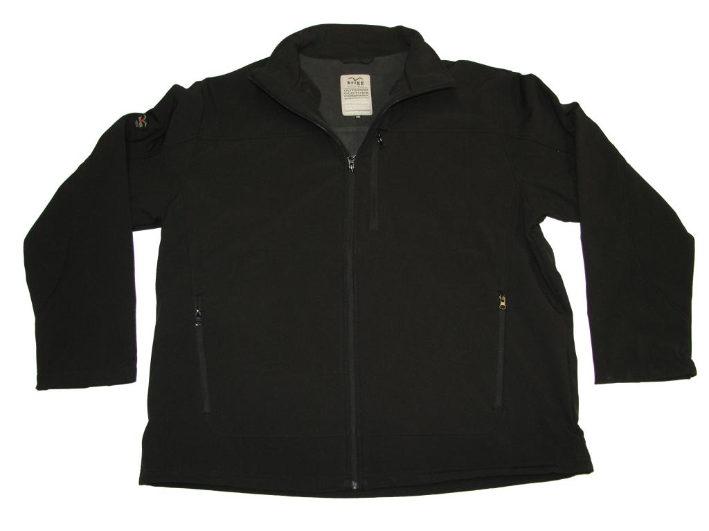 Brigg schwarze softshell jacke herren mit Reißverschlusstaschen und Stehkragen in schlichtem Design
