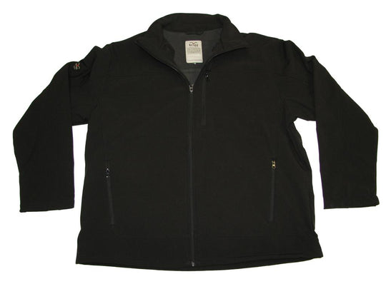 Brigg schwarze softshell jacke herren mit Reißverschlusstaschen und Stehkragen in schlichtem Design