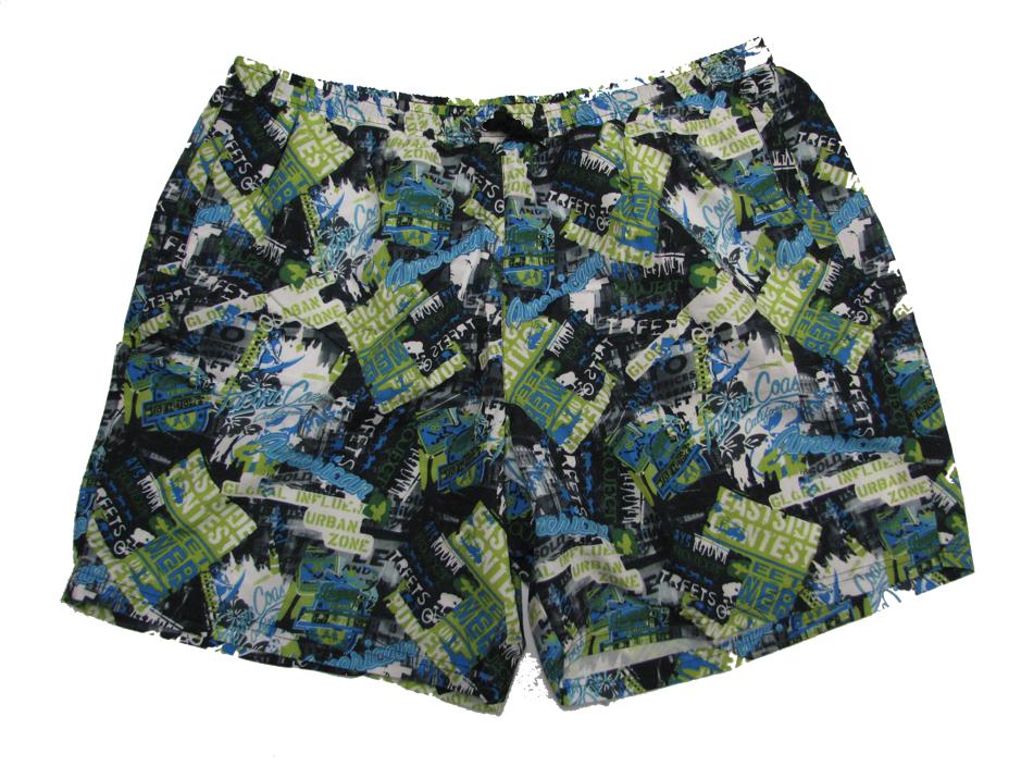 Bunte Badehose für Herren von BigTiger mit urbanem Grafikprint und elastischem Bund