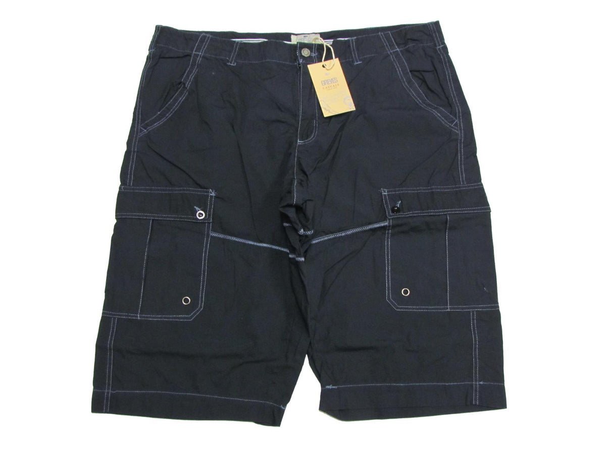 Allsize schwarze Cargo-Hose für Herren in Übergröße mit geraden Beinen Capri-Hose Herren Übergröße