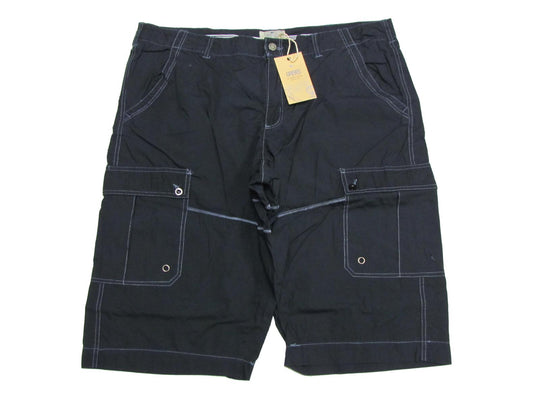 Allsize schwarze Cargo-Hose für Herren in Übergröße mit geraden Beinen Capri-Hose Herren Übergröße