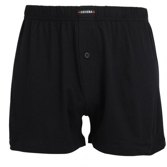 Schwarze Ceceba Boxershorts mit Elastikbund und Knopfverschluss Herren shorts