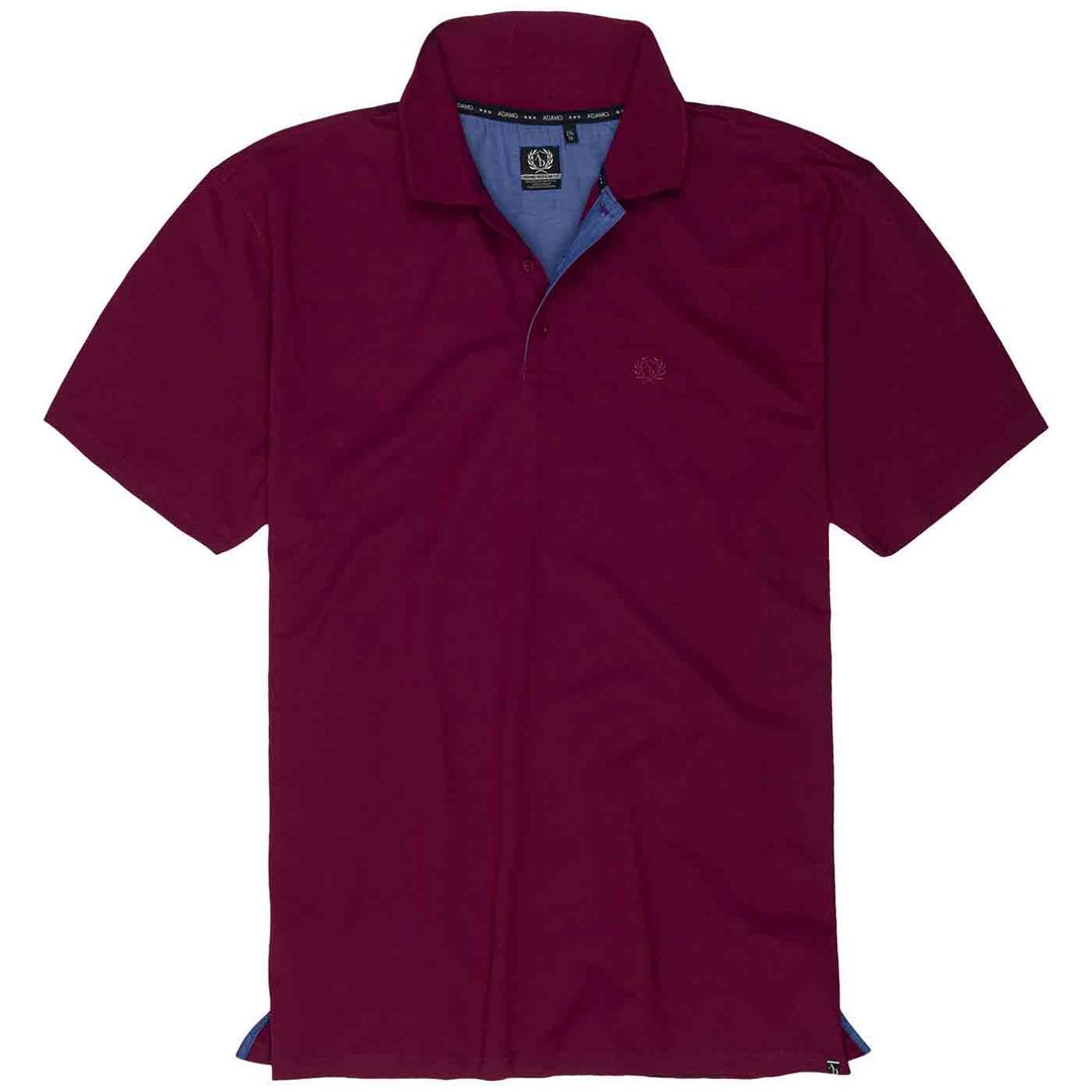 Adamo herren polo shirt in dunkelrot mit kurzarm und klassischem kragen