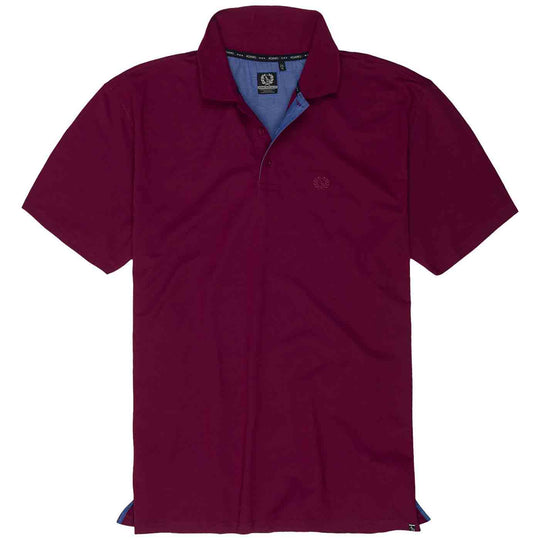 Adamo herren polo shirt in dunkelrot mit kurzarm und klassischem kragen