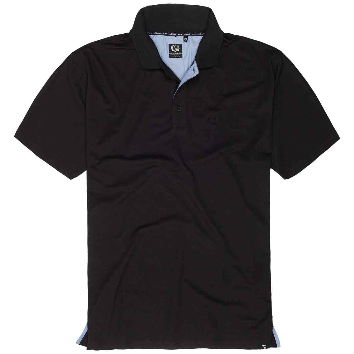 Adamo schwarzes herren polo shirt mit kurzarm und klassischem Kragen