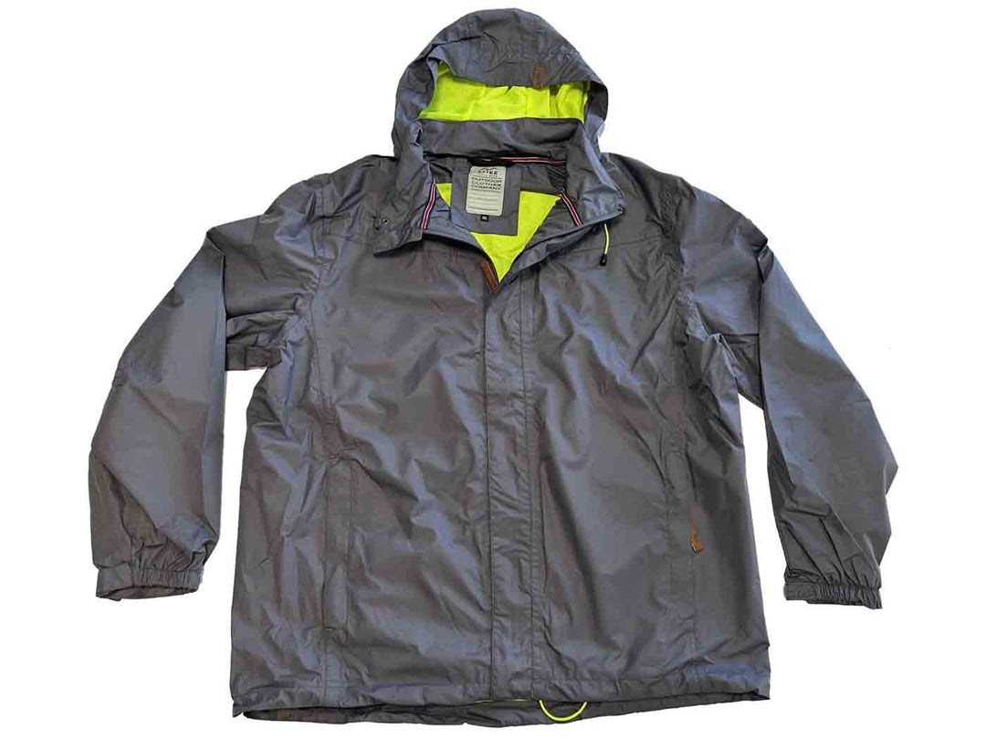 Brigg graue damen regenjacke mit Kapuze und reflektierenden Details für optimalen Wetterschutz