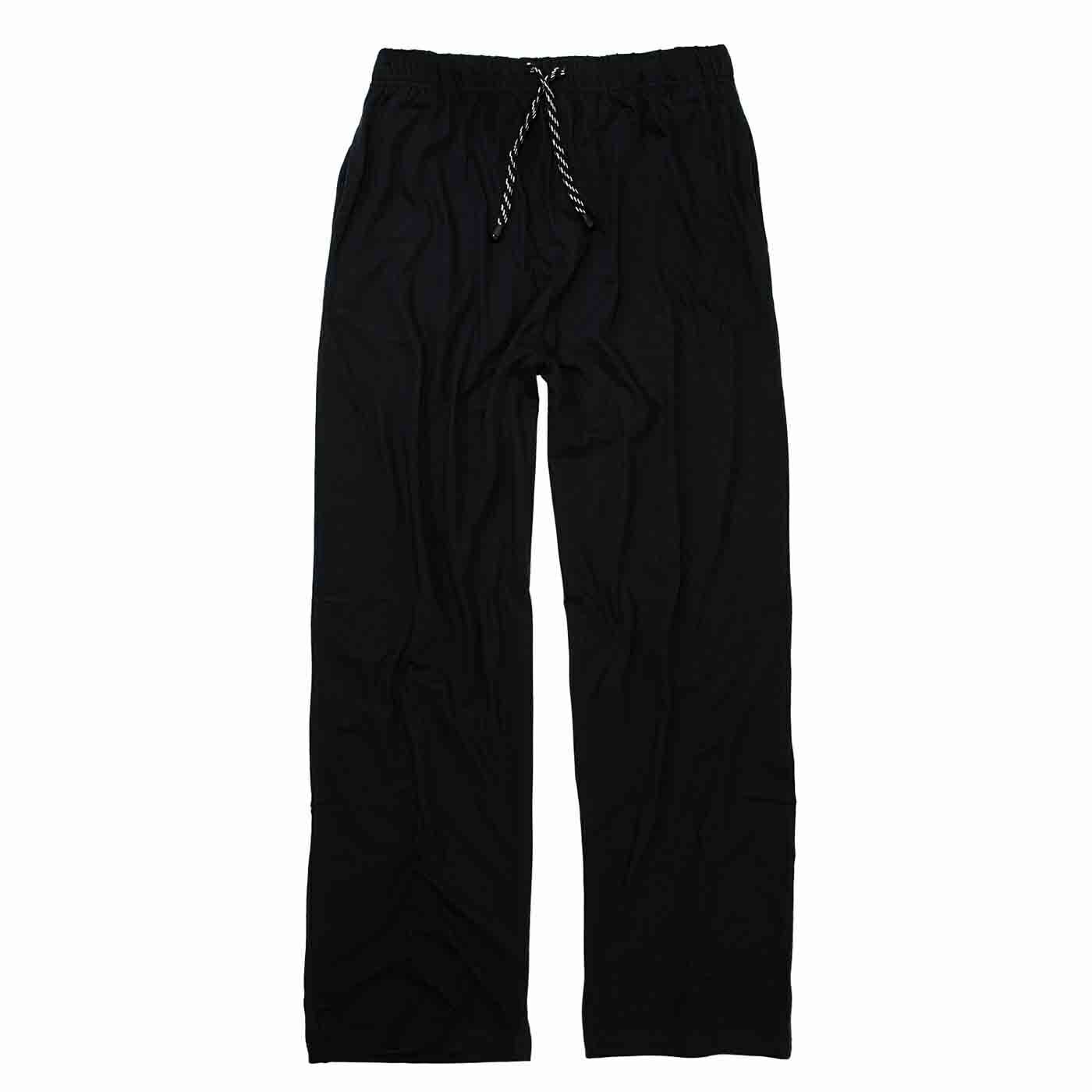 Adamo schwarze damen schlafanzughose aus weichem Material mit elastischem Bund und Kordelzug
