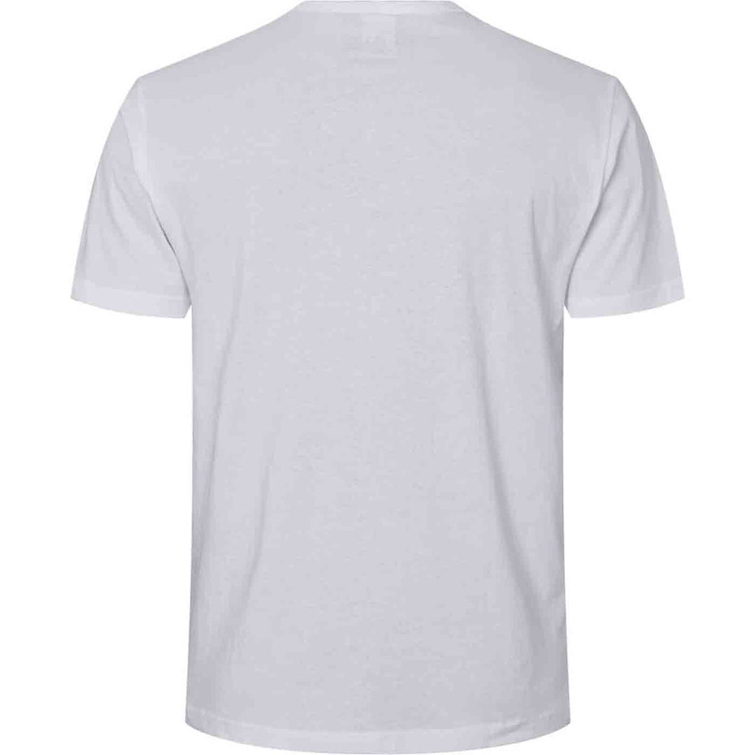 Rückansicht weißes Def Leppard T-Shirt Übergröße von Allsize mit kurzem Arm und einfachem Design