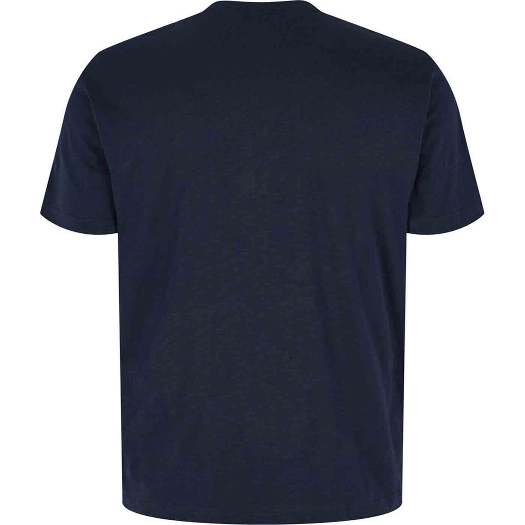 Allsize dunkles unifarbenes druck t shirt Rückansicht mit kurzem Arm und Rundhalsausschnitt