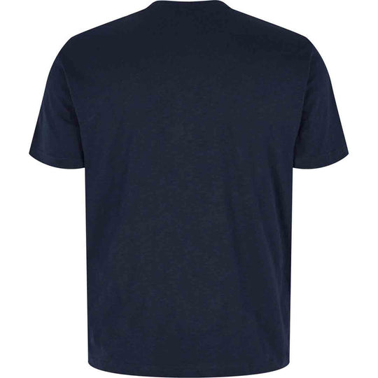 Allsize dunkles unifarbenes druck t shirt Rückansicht mit kurzem Arm und Rundhalsausschnitt